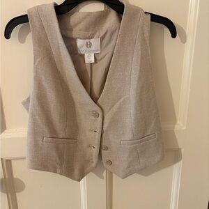 Beige Button-Up Vest